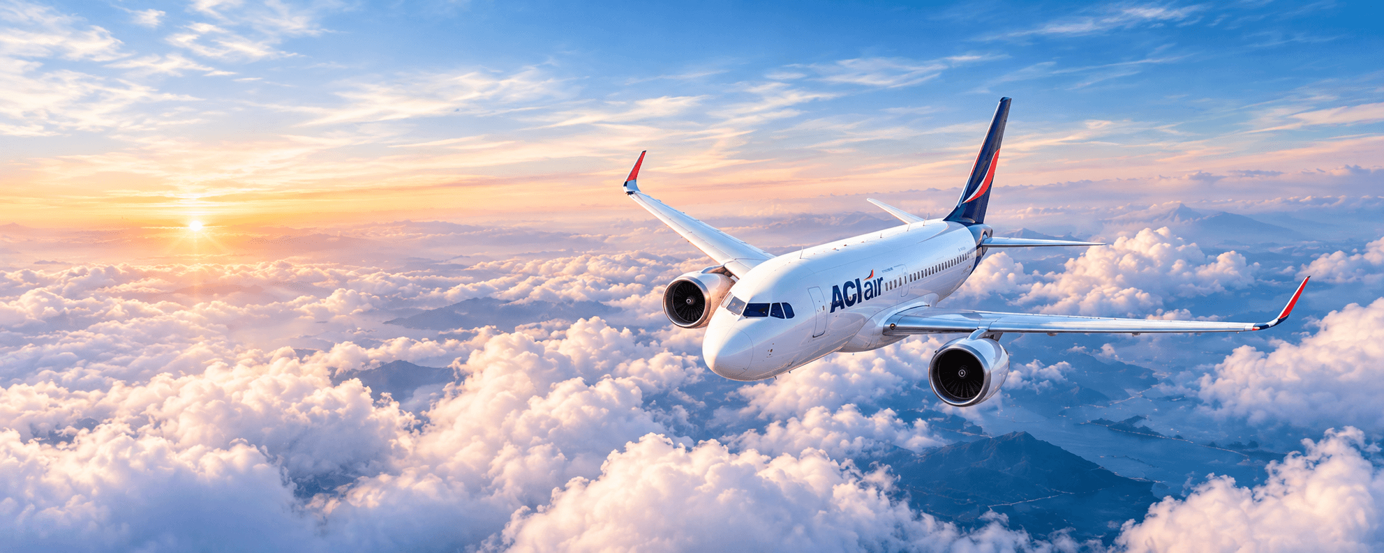 ACI Air aircraft above the clouds